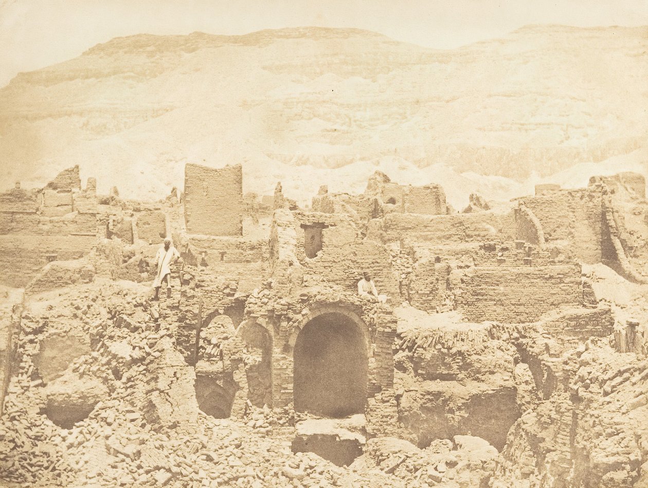 Medinet-Habu Thebes のキリスト教都市の遺跡、1849-50 年。 作： マキシムデュキャンプ