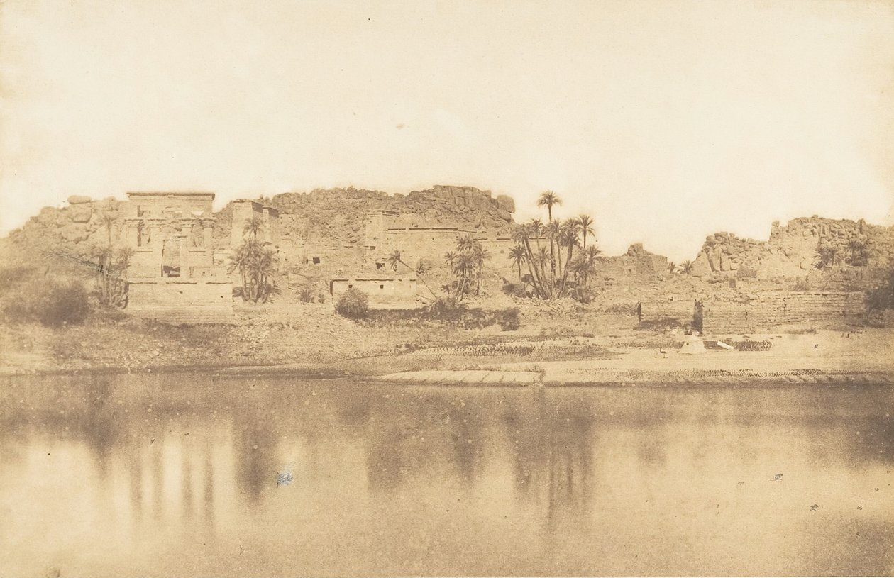 フィラエ島の全景（東から撮影、1849-50年）。 作： マキシムデュキャンプ