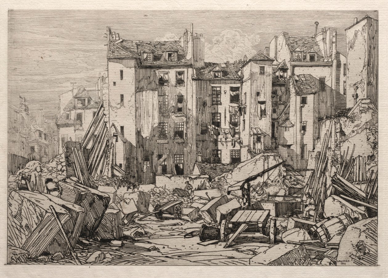 1862年のパリの古い家屋の解体。 作： マキシム・ラランヌ