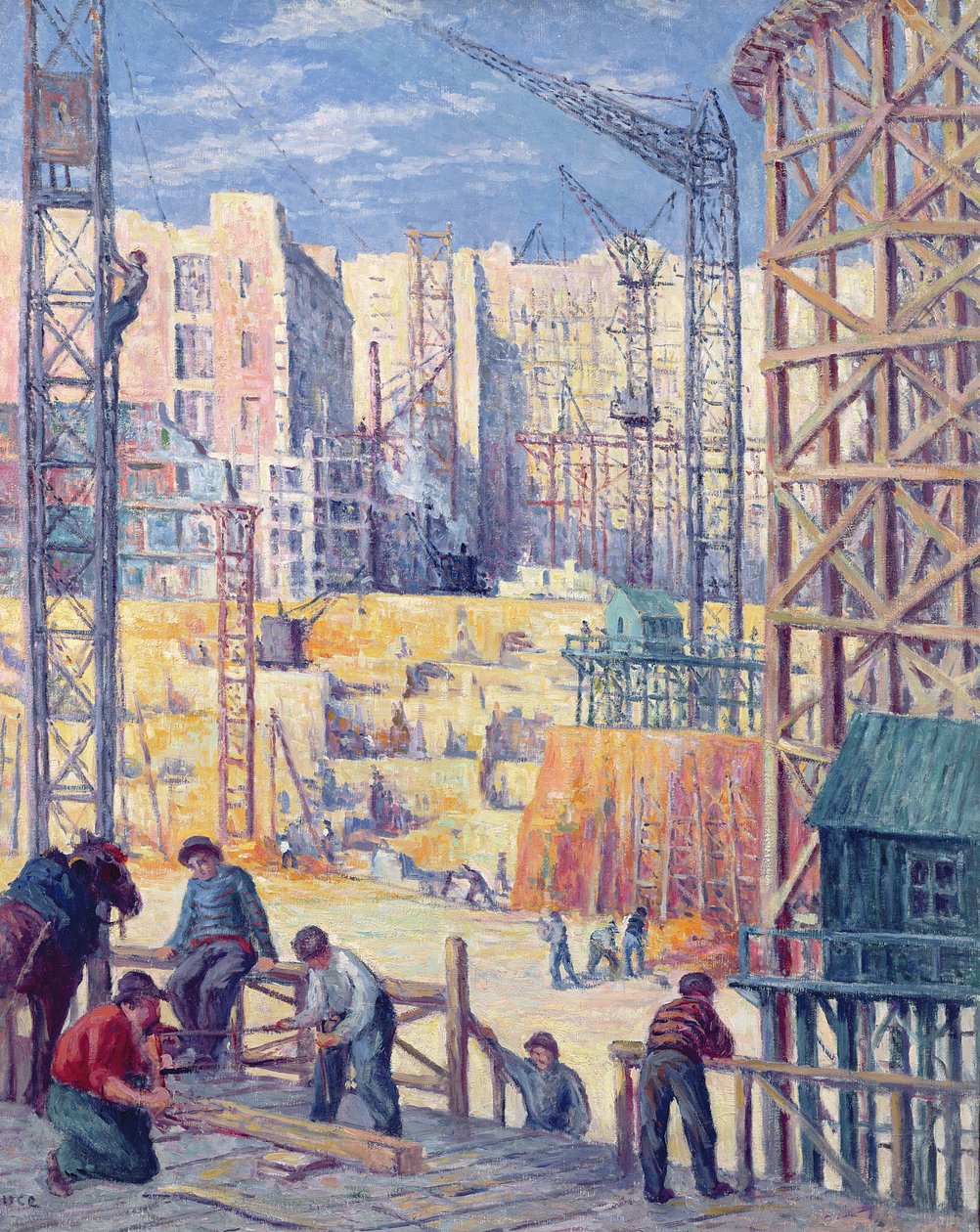 パリの建築現場、Quai de Passy、1907 作： マクシミリエン・ルース