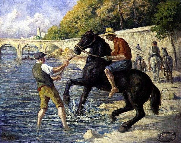 馬の水浴び」1910年頃（油彩・キャンバス） 作： マクシミリエン・ルース