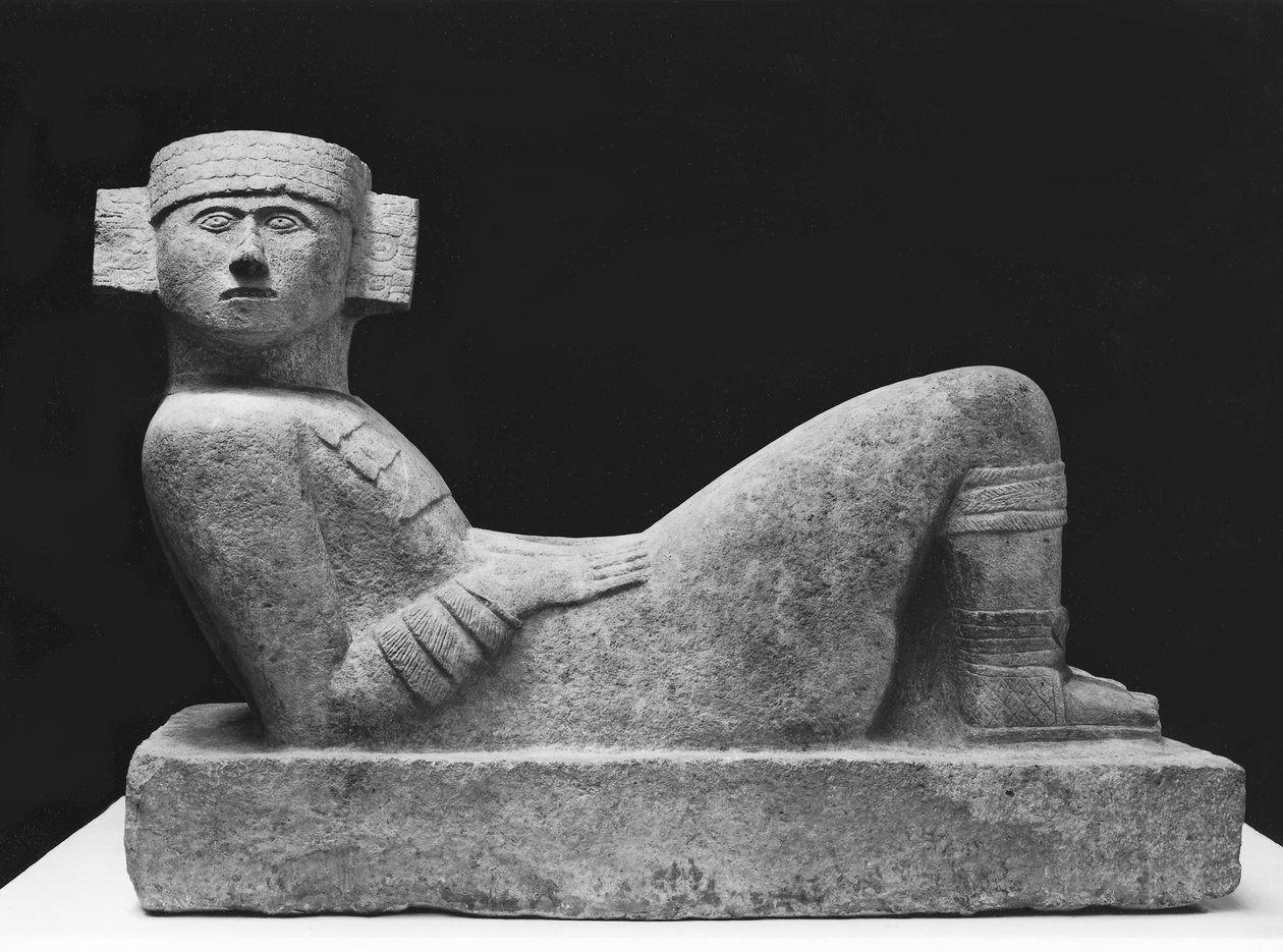 Chac-Mool、ユカタン、チチェンイツァ出身、紀元前987〜1185年（石灰岩） 作： マヤ