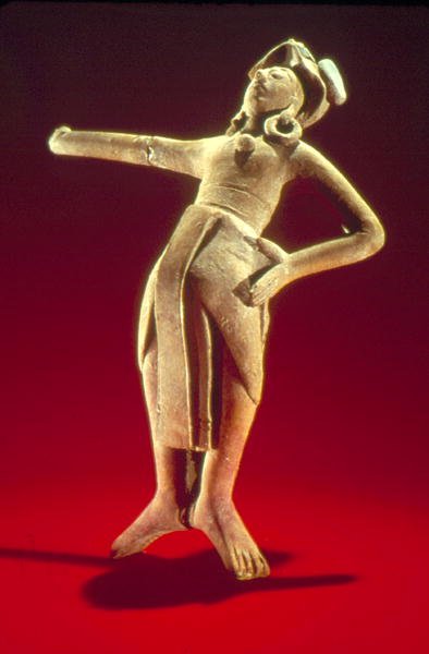 ジャイナ島の神聖なボールプレーヤーの図、600〜900年頃（陶器） 作： マヤ