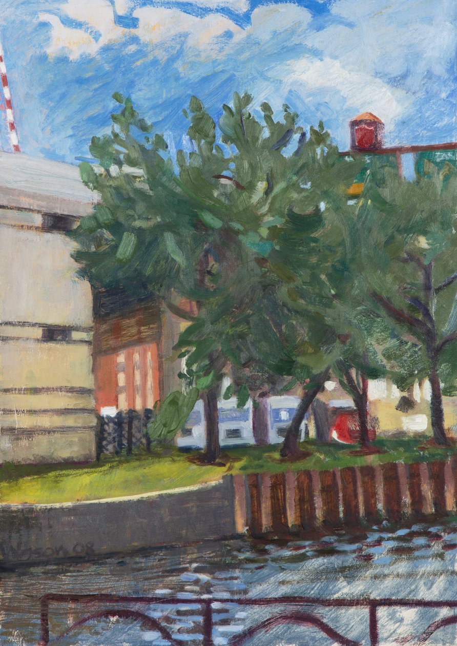 Chicago River at Erie St, 2008（キャンバスに油彩） 作： ミーガン・ウィリアムソン