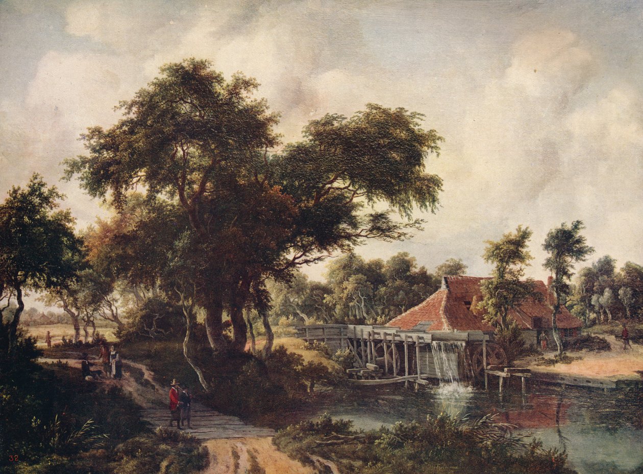 水車のある風景、c1665、c1915 作： メインデルトホッベマ