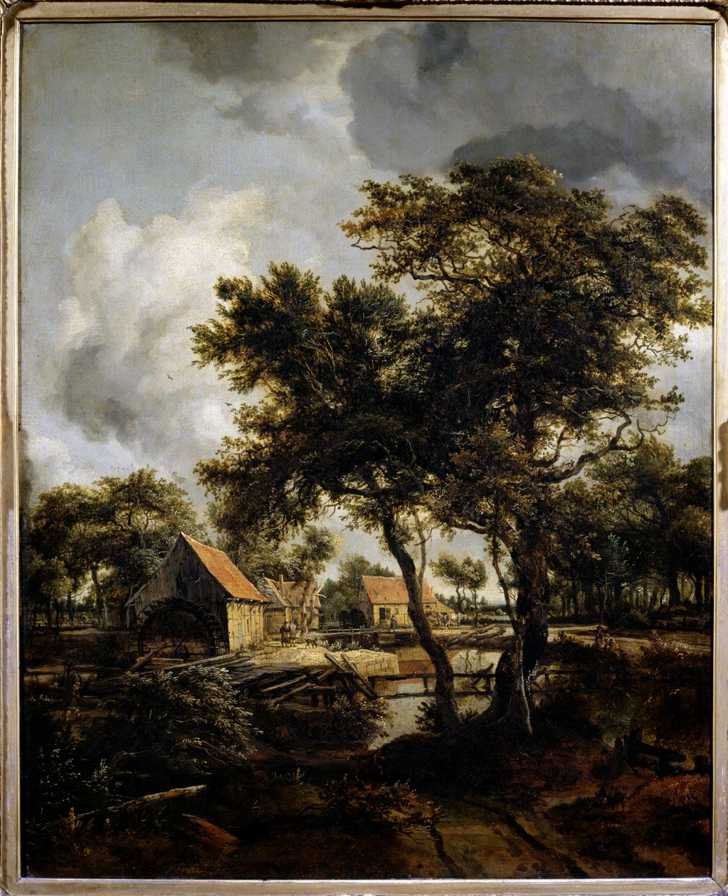水車小屋 マインデルト・ホブベマ（1638-1709）の絵（ec.flam.） 17世紀 日0.8x0.66m パリ、ルーヴル美術館 作： メインデルトホッベマ