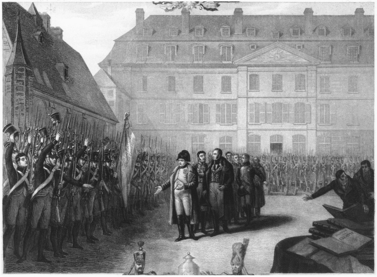 ナポレオン（1769-1821）が1815年4月25日にエコールポリテクニックを訪問 作： メルキオールペロナード