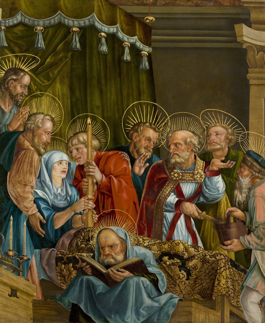 Feselen、Melchior（約1495-1538）による聖母の死。 木に油彩 作： メルヒオール・フェセレン