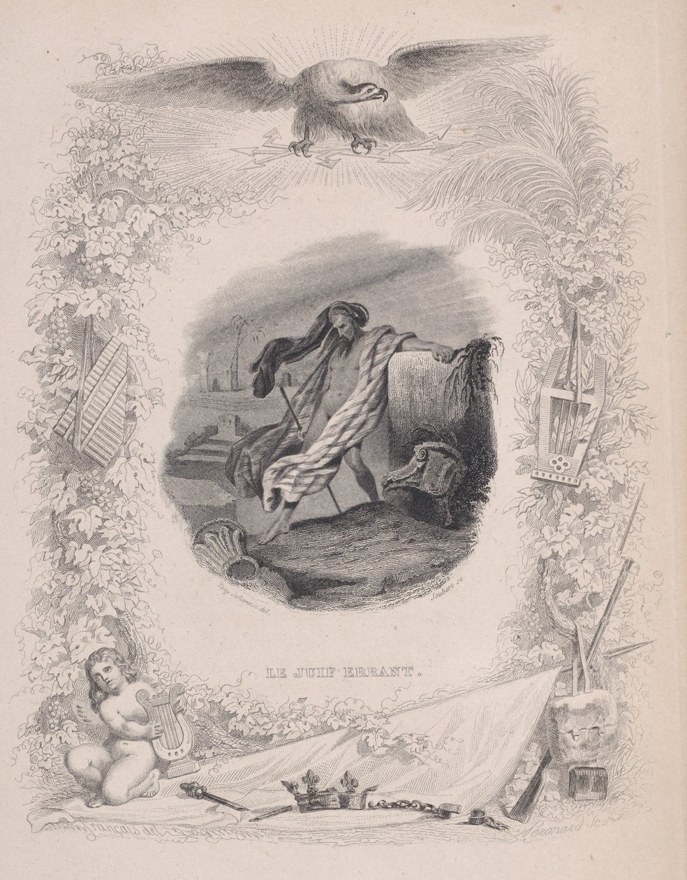さまよえるユダヤ人」（『ベランジェの歌』より）1829年クリエイター。Melchior Péronard, Joubert. 作： Melchior Peronard、Joubert