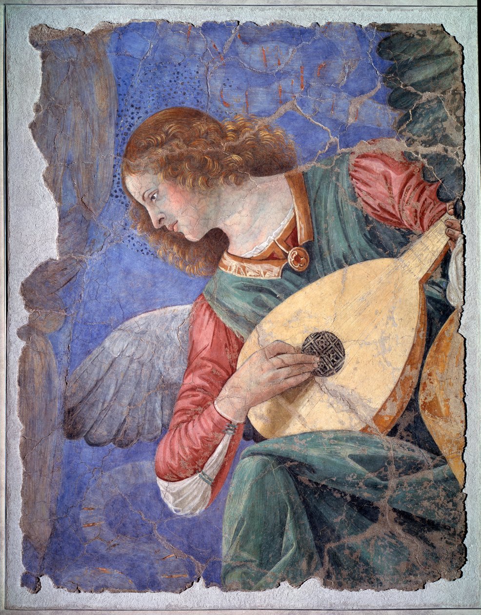 リュートを奏でる天使 1480年頃（戸外フレスコ画） 作： メロッソ・ダ・フォルリ