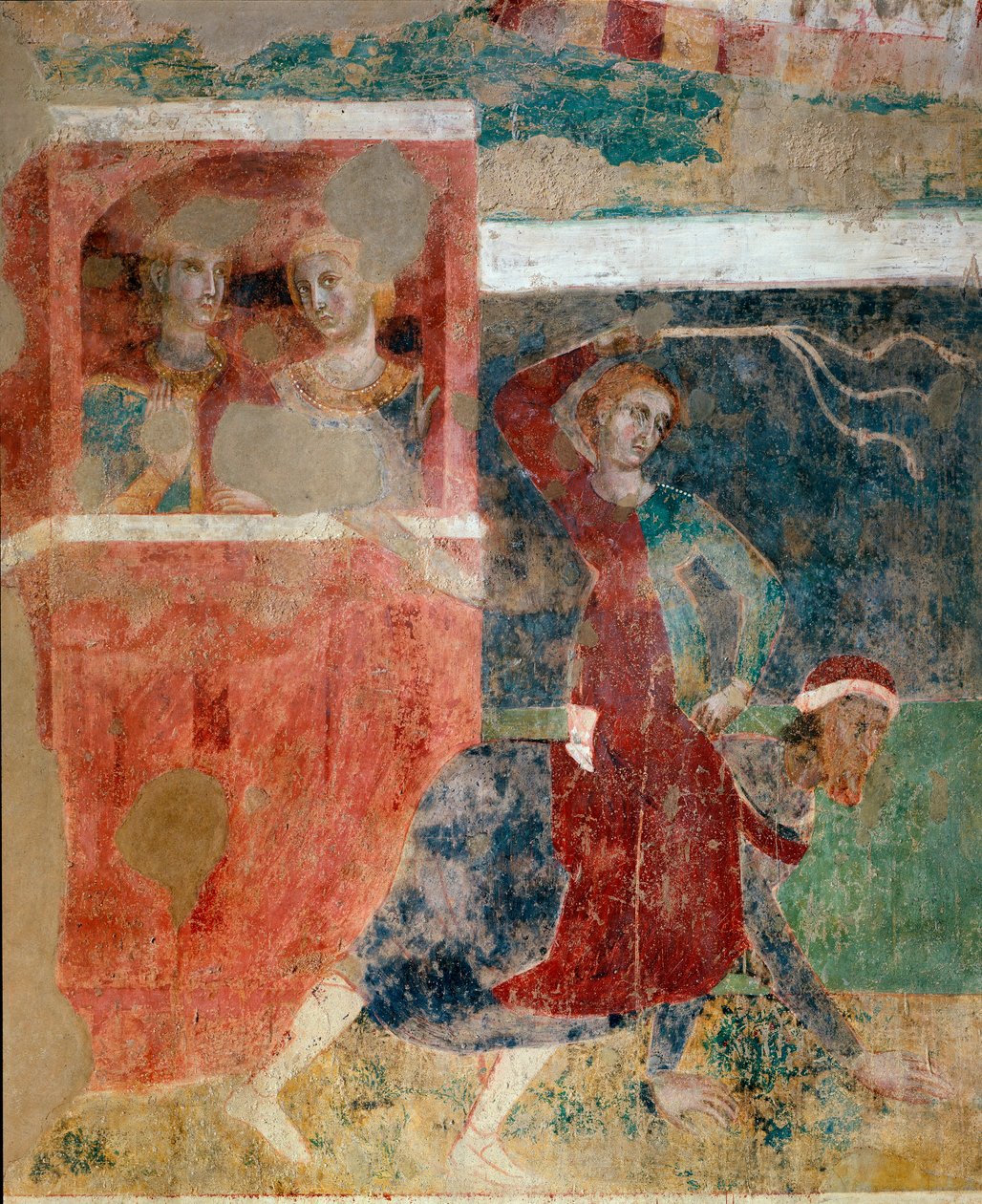 Ylä- ja alamäkiä nuoren miehen vihkiytymisestä rakkauden mysteereihin, yksityiskohtiin, 1300-luvun alku (fresko) 作： Memmo di Filippuccio