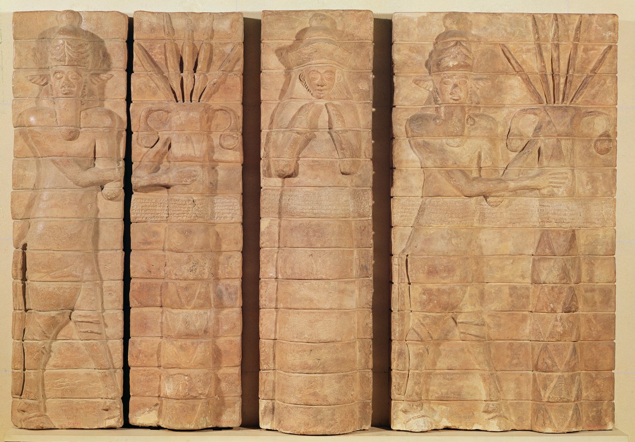 紀元前1150年頃、スーサのクティル・ナフンテとシラク・インシュシナクの碑文が描かれた壁の一部 作： メソポタミア