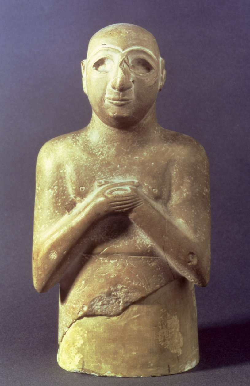 神の像ウツ、メソポタミア、紀元前2400年頃（石灰岩） 作： メソポタミア