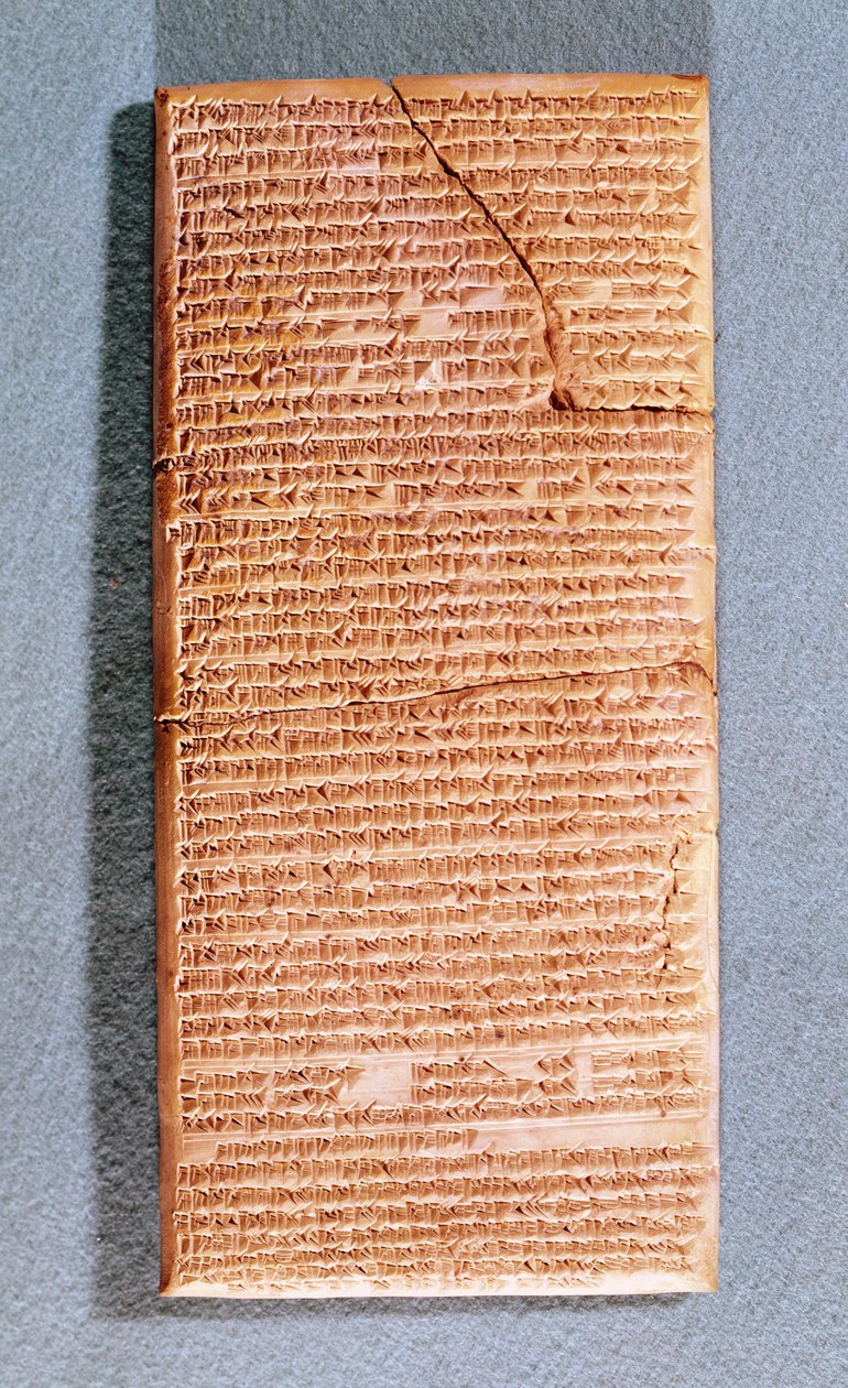 ウルク（ワルカ）のアヌ神殿での儀式の犠牲に関する紀元前3世紀から1世紀の古代テキスト（粘土）の写し 作： メソポタミア