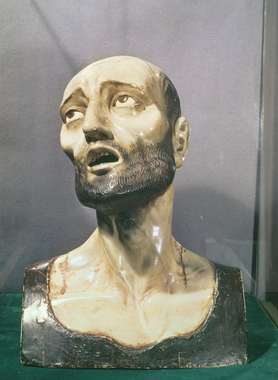 アルカラの聖ディエゴ（1463-1588）（塗装済み木材） 作： メキシコの学校