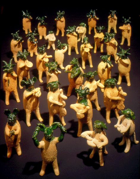 動物のオーケストラ、オアハカ（セラミック） 作： メキシコの学校