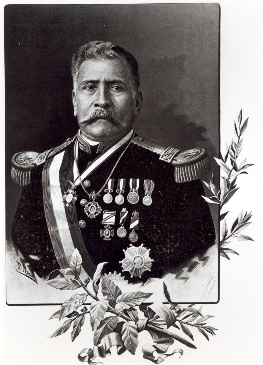 ポルフィリオディアスの肖像（1830〜1915年） 作： メキシコの学校