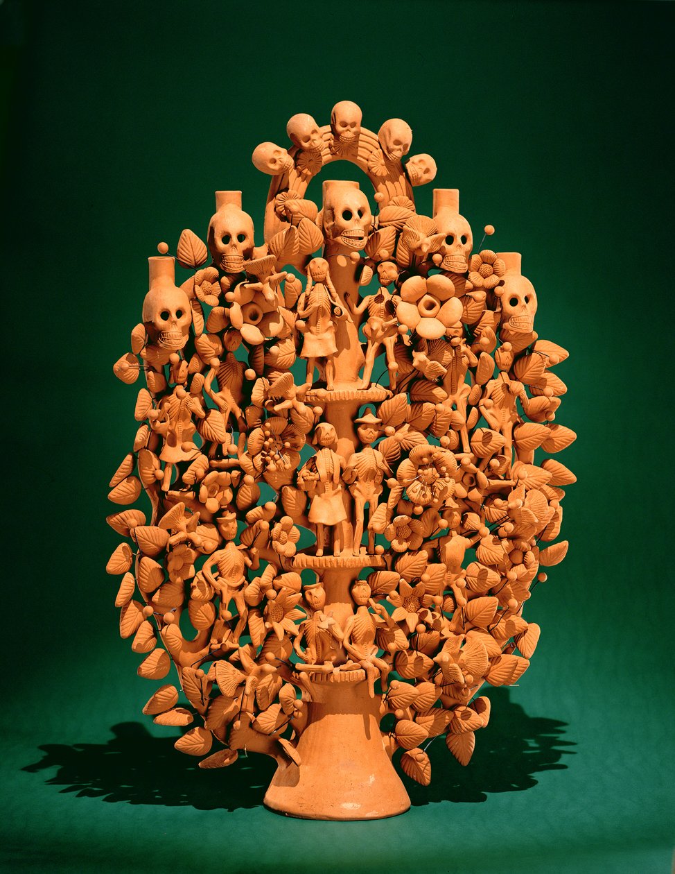 ツリー・オブ・ライフ（一回焼の陶器） 作： メキシコの学校