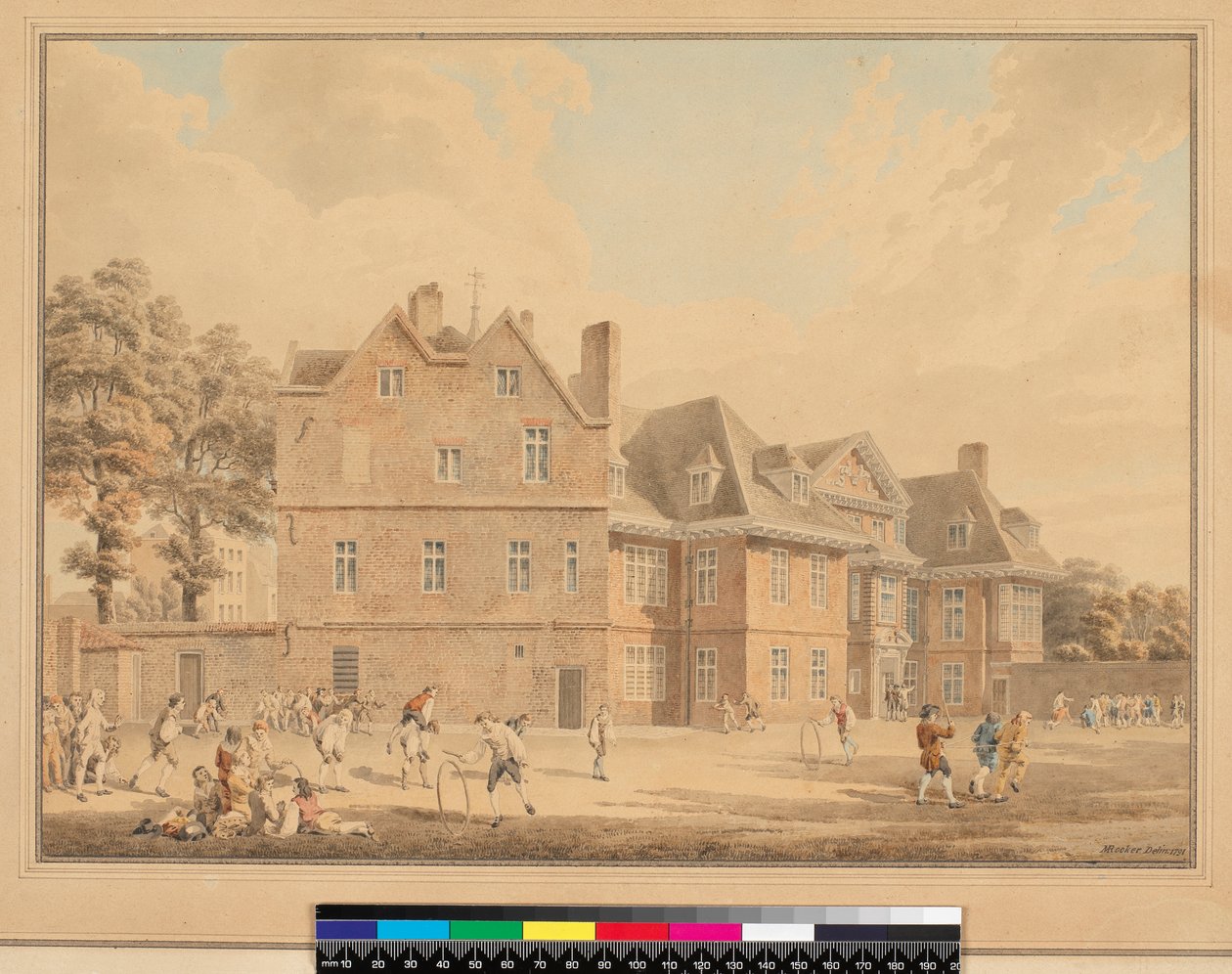 オールドマナーハウス、メリルボーン、学校として、1791年（鉛筆とトイレ） 作： マイケル・ルーカー