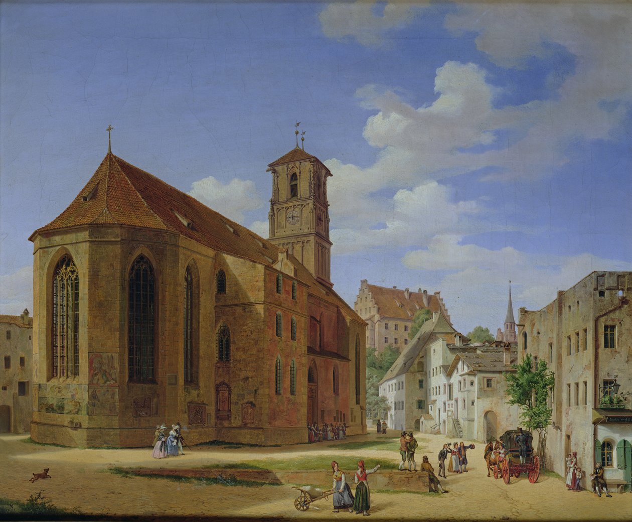 Wasserburg am Innの教会広場、1838 作： マイケル・ネアー