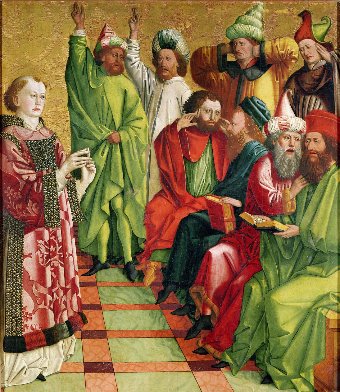 裁判官の前の聖ステパノ、聖ステパノの祭壇画、1470年頃 作： マイケル・パッチャー