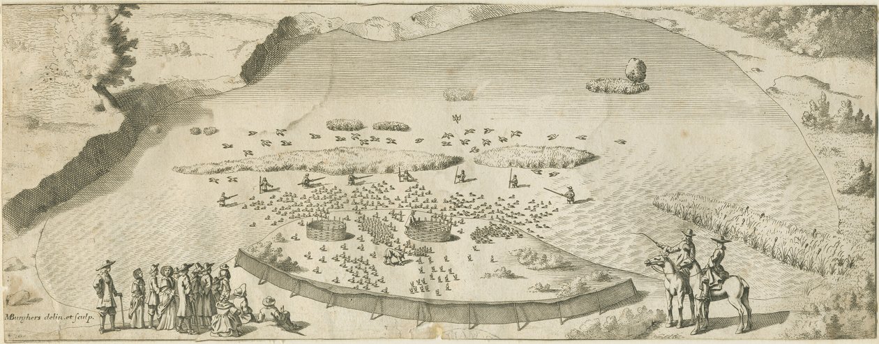 ハイ・オフリー-シェベン・プール：彫刻、ND [1653-1686] (プリント) 作： マイケル・バーガーズ