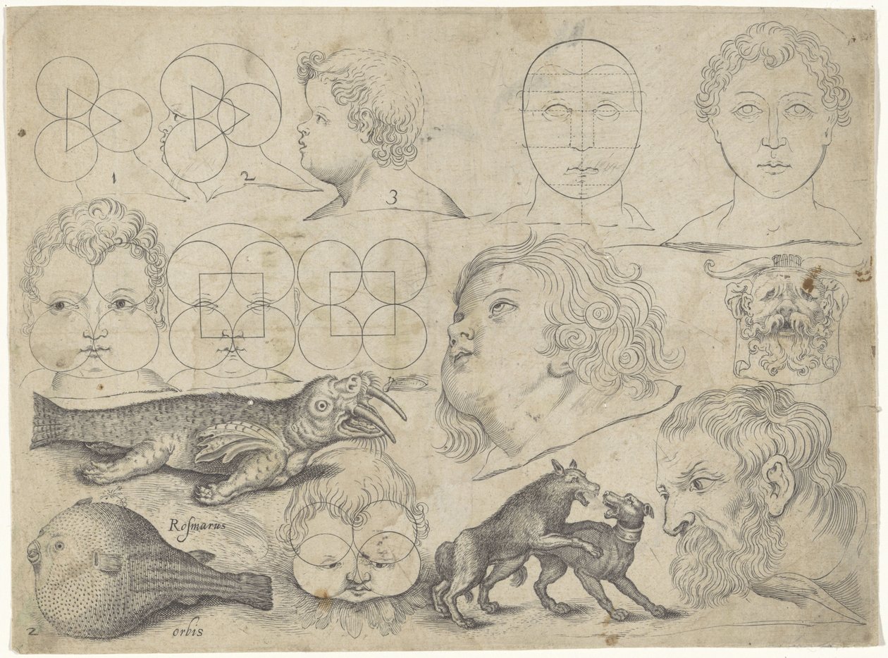 描画例を含む学習シート: 人物、動物 作画例（連載タイトル） 作： Michael Snijders