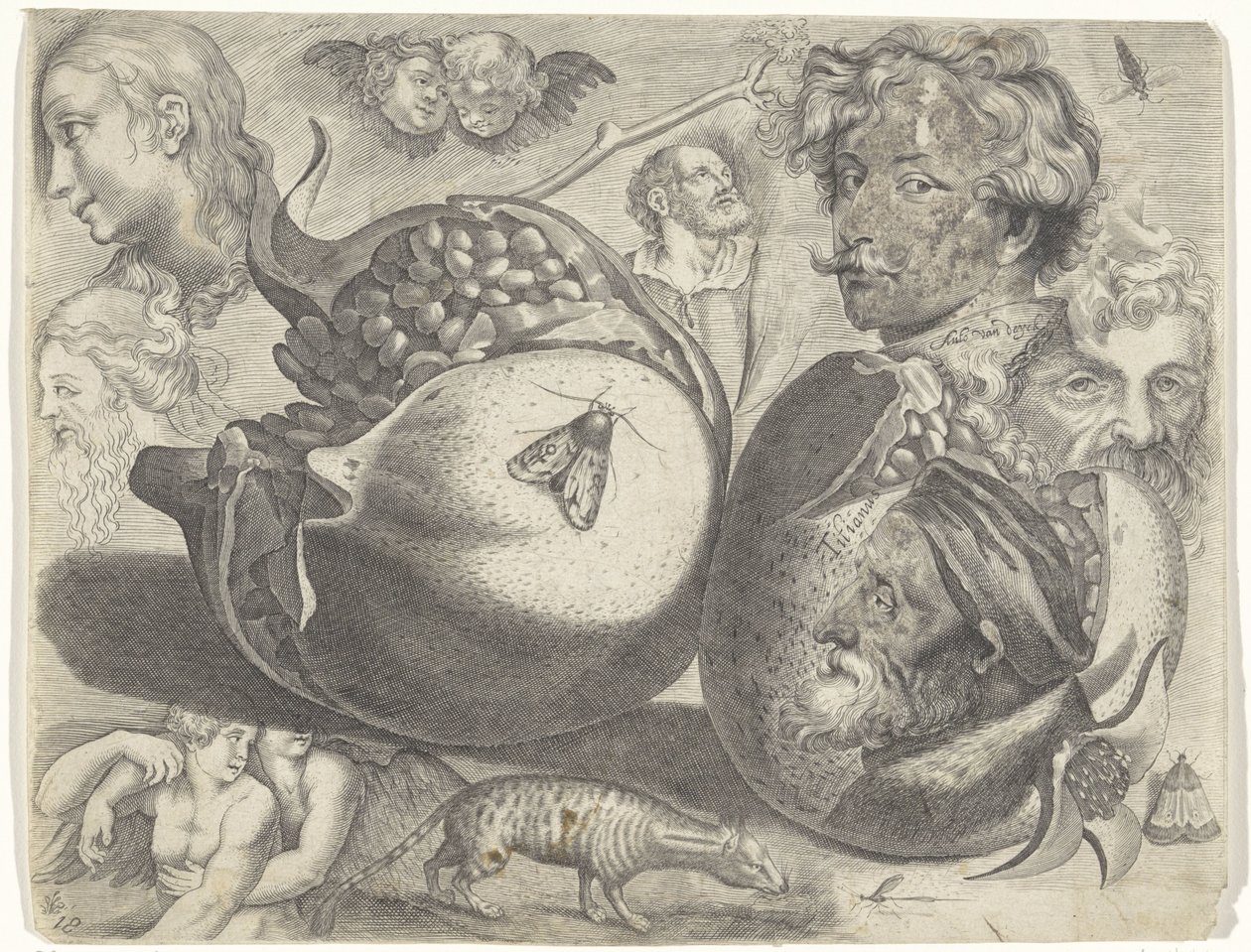 描画例を含む学習シート: 頭、人物、果物、動物 作画例（連載タイトル） 作： Michael Snijders