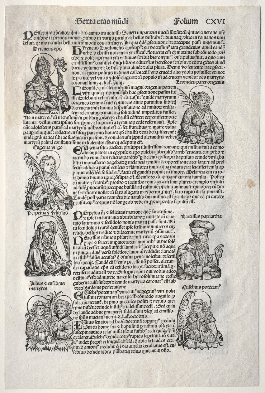 ニュルンベルククロニクル、1493年。 作： マイケル・ウォルゲムット