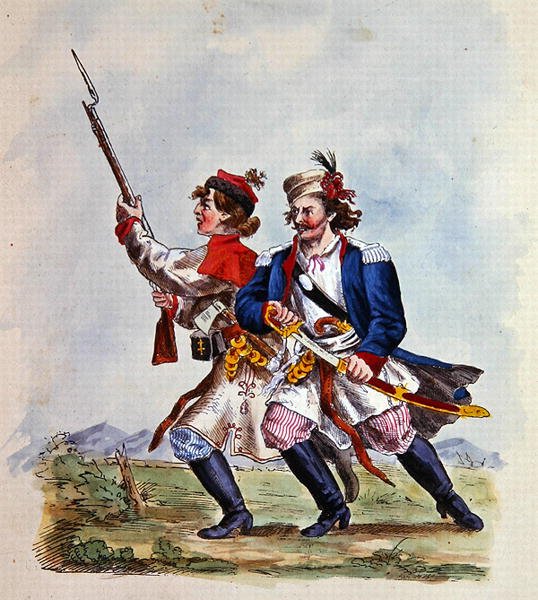 1700年以降のポーランド軍のコスチューム（カラーリトグラフ） 作： ミハル・スタチョウィッツ
