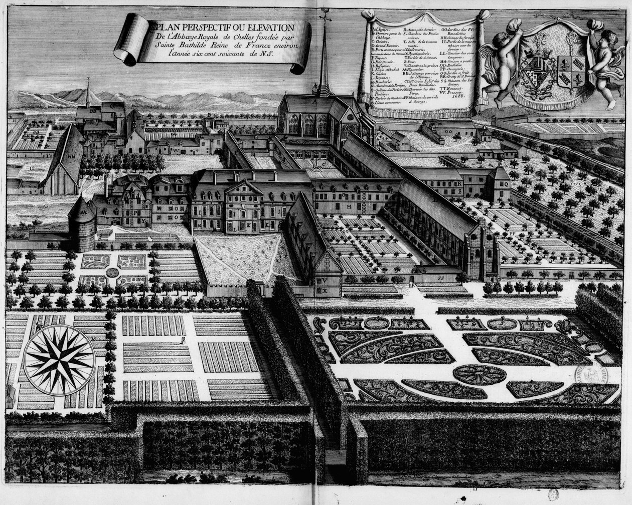 1688年のシェレス修道院 作： ミシェル・ジェルマン