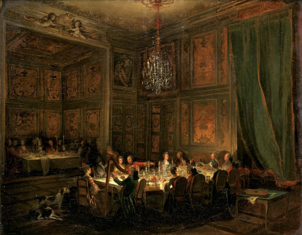 神殿でのコンティ公の晩餐、1766年 作： ミシェル・バーテルミー・オリヴィエ