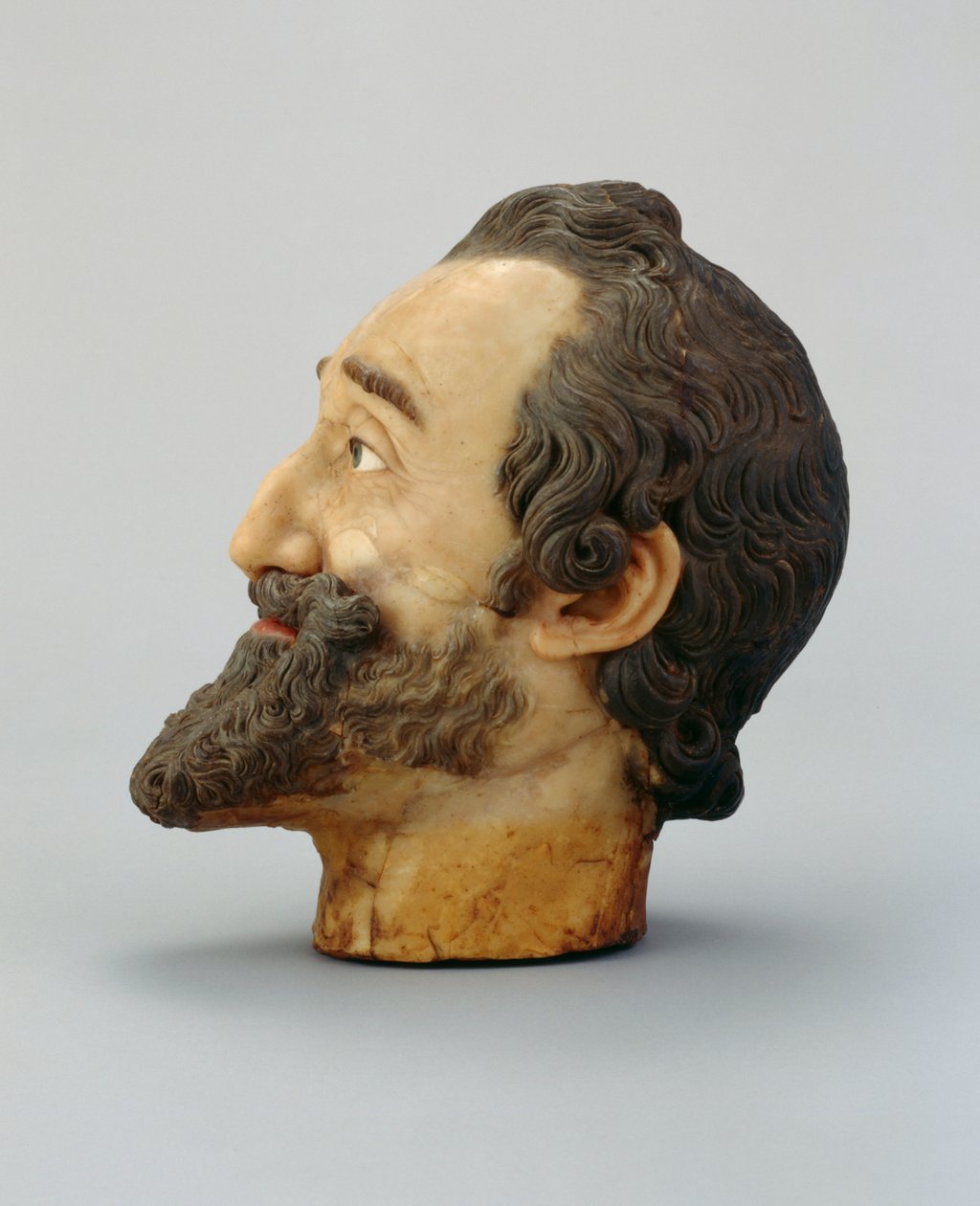 フランスのヘンリー4世の肖像画の頭、1610年頃（ワックス）（312106および312138も参照） 作： ミシェル・ブルダン