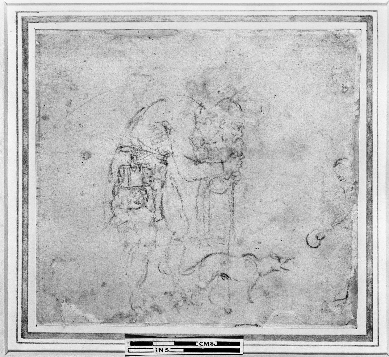 盲目の乞食の研究、c.1511（紙にチョークで書く） 作： ミケランジェロ・ブオナローティ