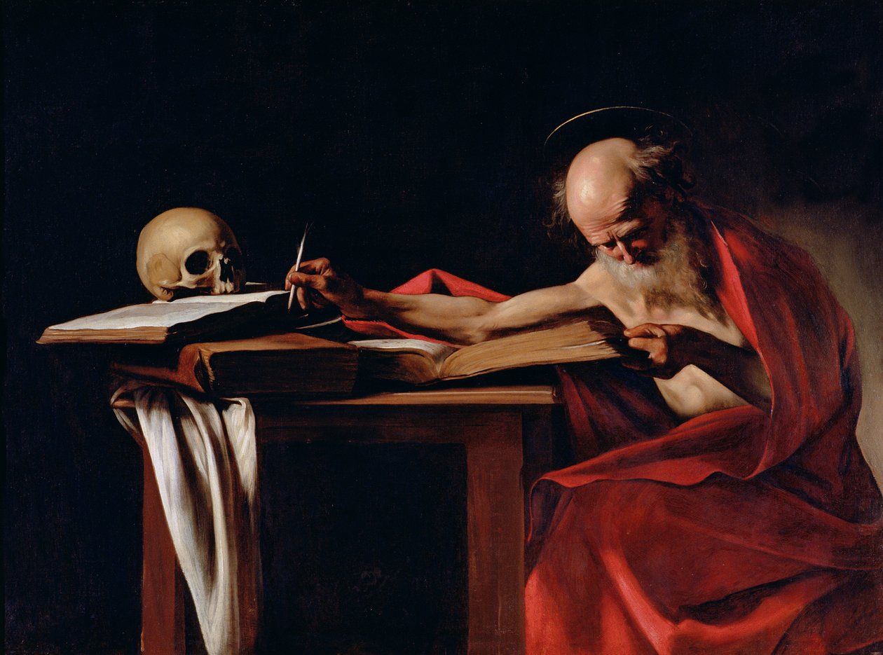 St Jerome Writing、c.1604（詳細は64912を参照） 作： ミケランジェロ・メリシ・カラヴァッジオ