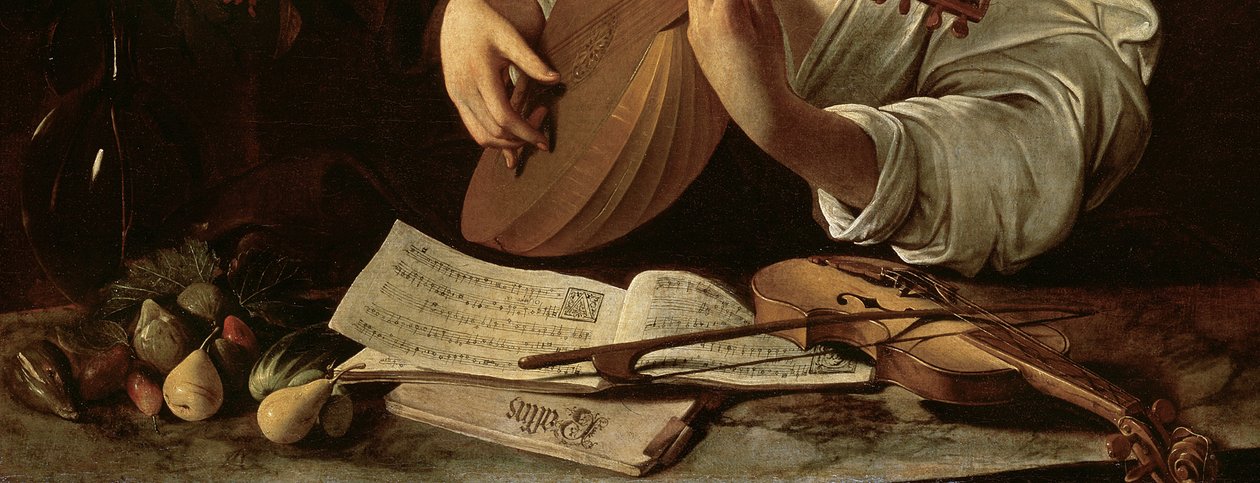 リュート奏者、1595年頃 作： ミケランジェロ・メリシ・カラヴァッジオ
