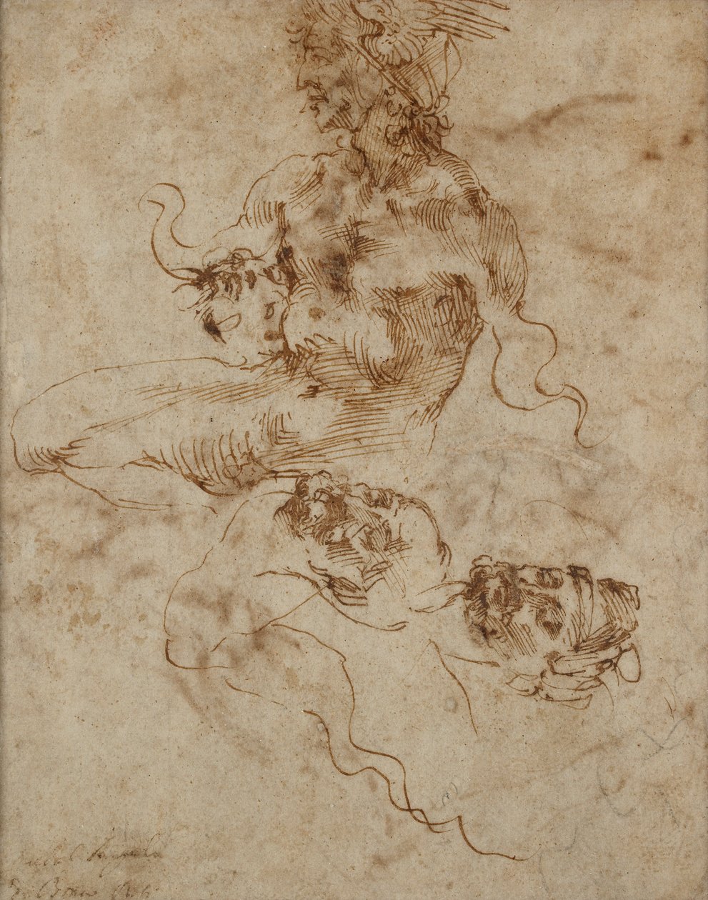 トリトンに似た人物、c1490-1560 作： ミケランジェロ・ブオナローティ