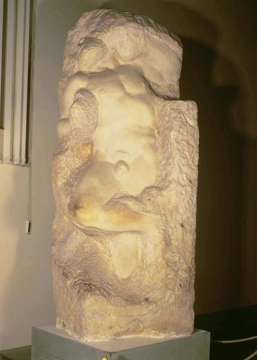 奴隷の目覚め、1520-23年頃（大理石） 作： ミケランジェロ・ブオナローティ