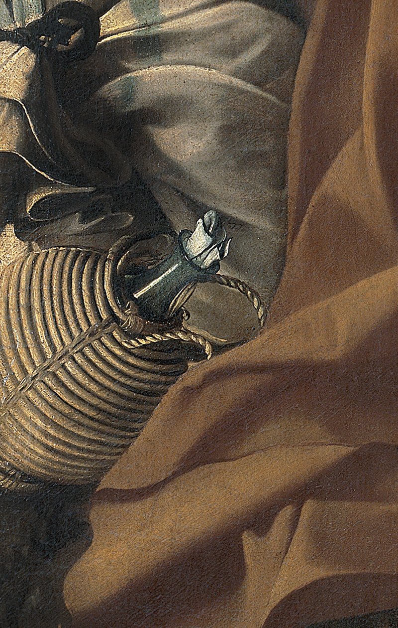 エジプトへの逃避の残りの詳細、c.1603（キャンバスに油彩） 作： ミケランジェロメリシダカラヴァッジョ