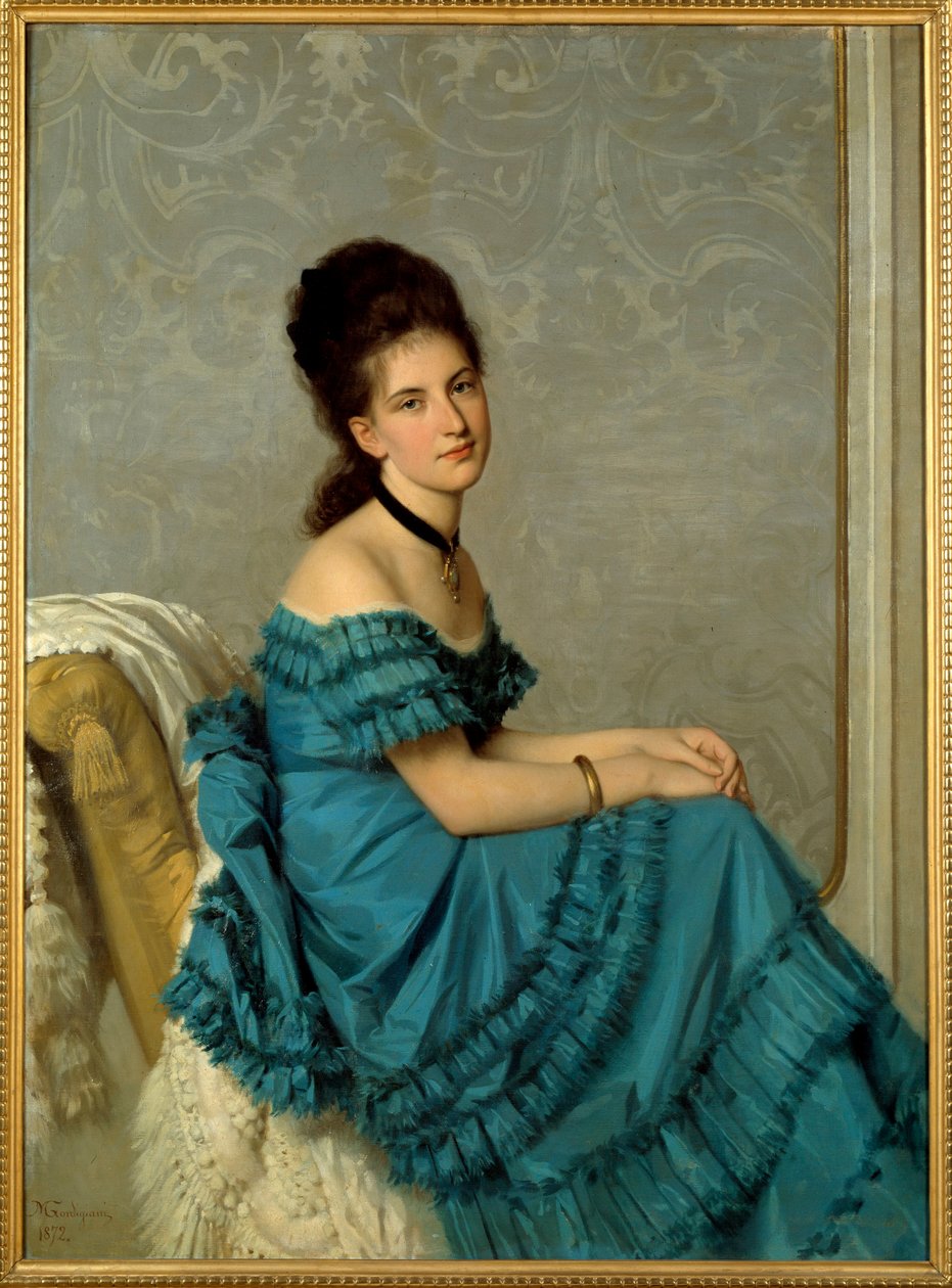 アデレード・バンティの肖像。 ミシェル・ゴルディジャーニ (1830-1909) の絵画 作： ミケーレジョルディジャーニ