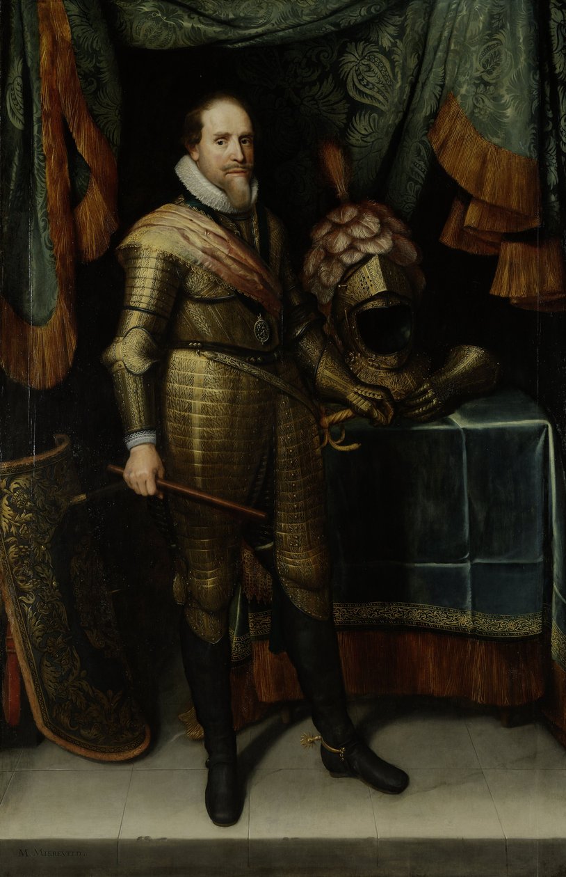 モーリスの肖像、オレンジの王子、c.1613-20 作： ミシェル・ヤンス・ファン・ミーレフェルト