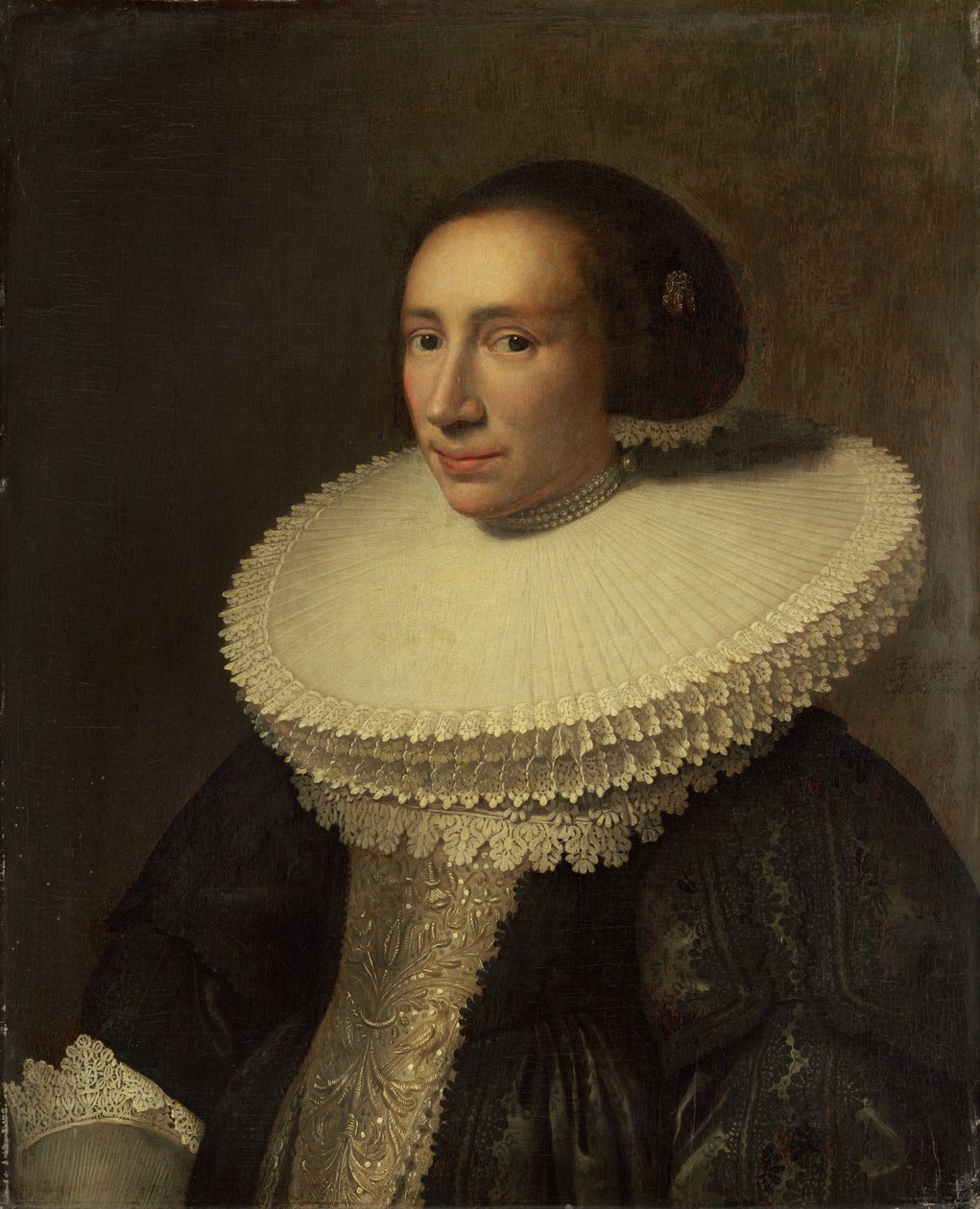 ラフのある女性の肖像、1638年。 作： ミシェル・ヤンス・ファン・ミーレフェルト