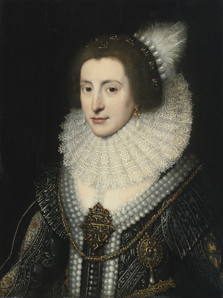 エリザベス・スチュアート 1596-1662、ボヘミアの女王、1642年頃 作： ミシェル・ヤンシュ・ファン・ミーレベルト
