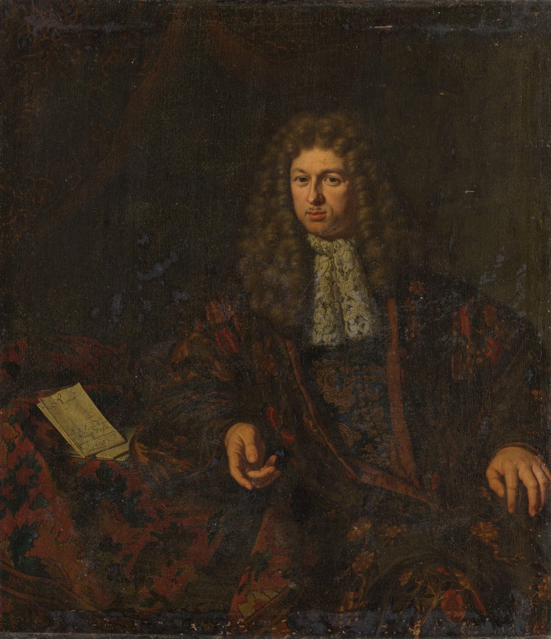 Nicolaes Witsenの肖像（1641-1717） 作： Michiel van Musscher（アーティストによる署名）