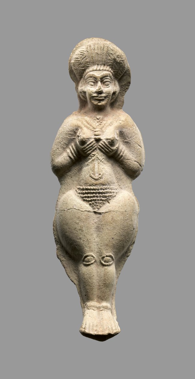 女性像、エラム語中期、紀元前1500～1100年頃（陶製 作： エラム中期