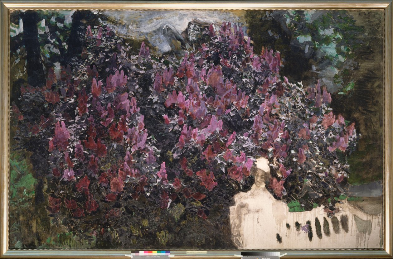 ライラック (ライラック) - ミハイル アレクサンドロヴィッチ ヴルベル (ヴルベル) (1856-1910) による絵画、キャンバスに油彩 作： ミハイル・アレクサンドロヴィチ・ヴルーベリ
