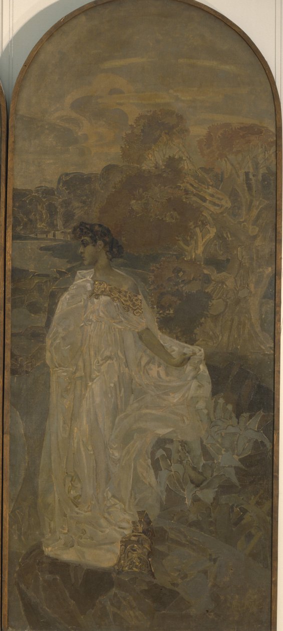 ミネルヴァ・トリプティクパリの審判、1893 作： ミハイル・アレクサンドロヴィチ・ヴルーベリ