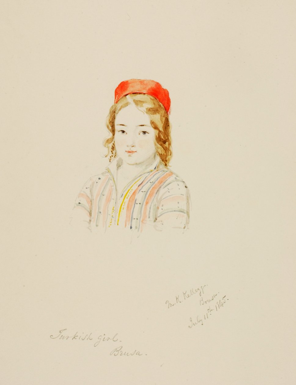 トルコの少女、ブルサ、1845年。 作： 鉱夫キルボーン・ケロッグ