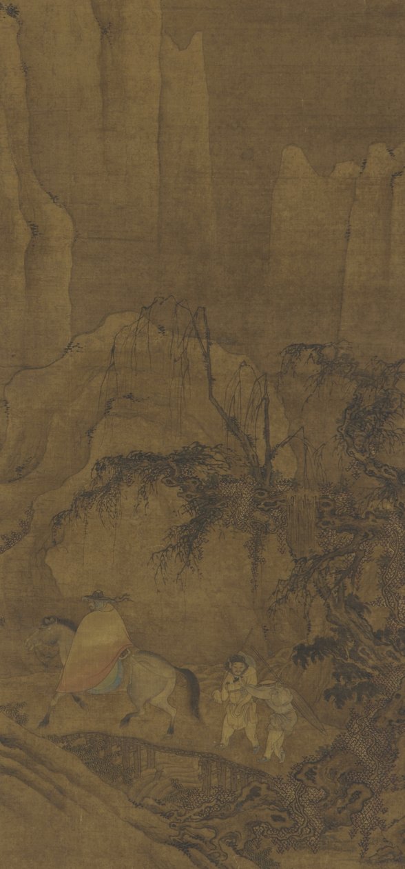 乗務員と乗馬の旅人 作： 明代中国学校