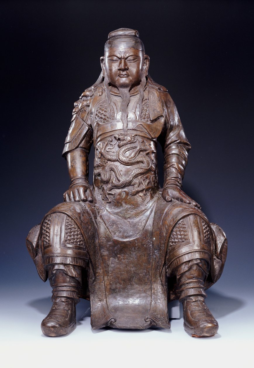 関羽の立派な大規模な初期の明ブロンズ像 作： 明代中国学校